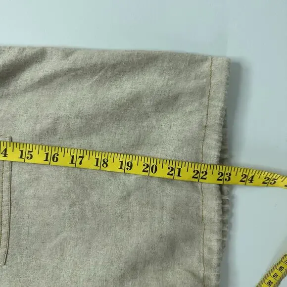 Ivy Jane Jacket Womens Small Beige Linen blend Boxy Utility Safari Light Weight - Picture 8 of 9